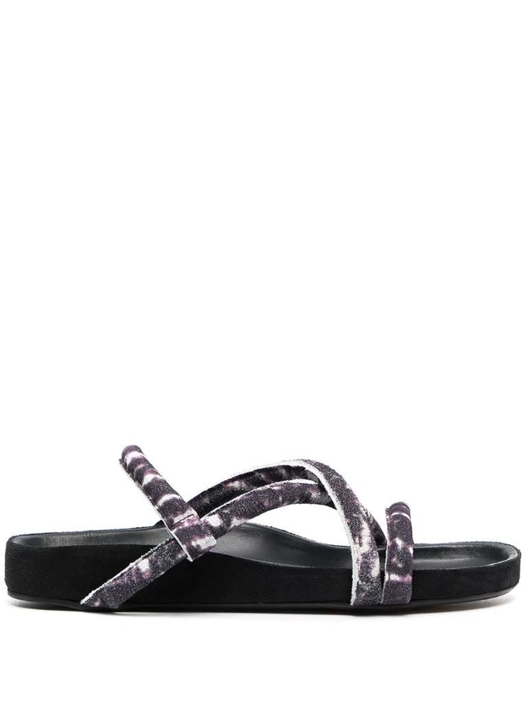 two-tone strappy sandals