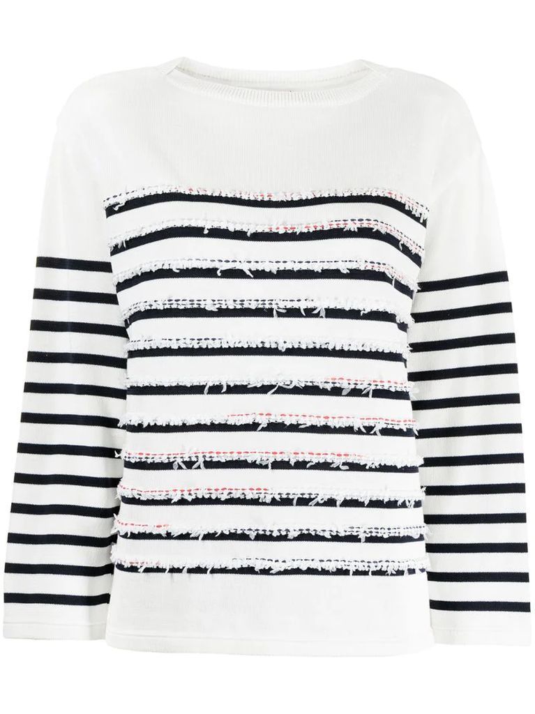 horizontal-stripe knit jumper