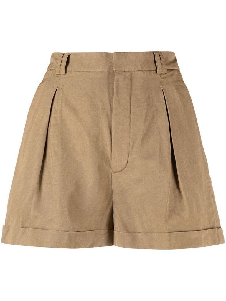 pleat-detail casual shorts