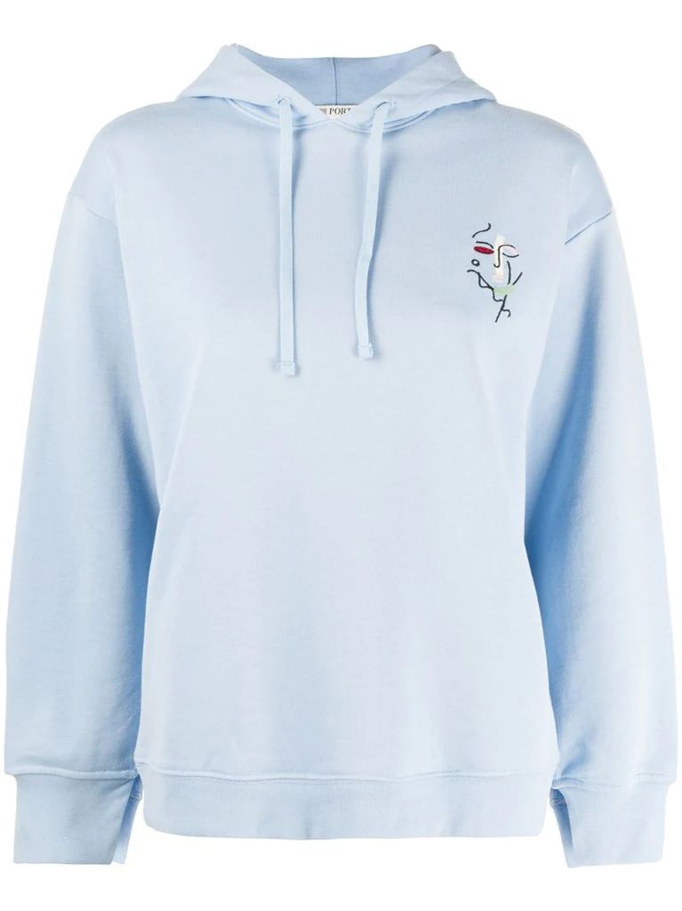 long sleeve embroidered hoodie