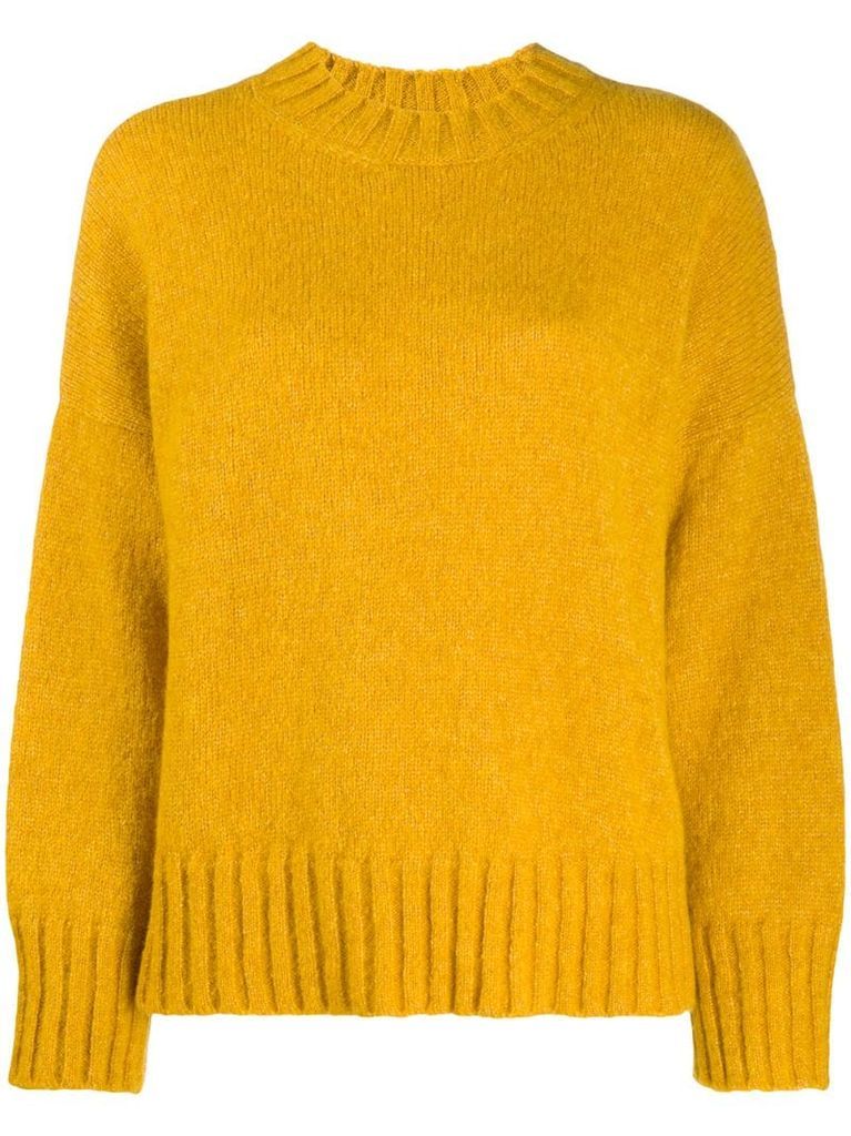 knitted crew-neck jumper