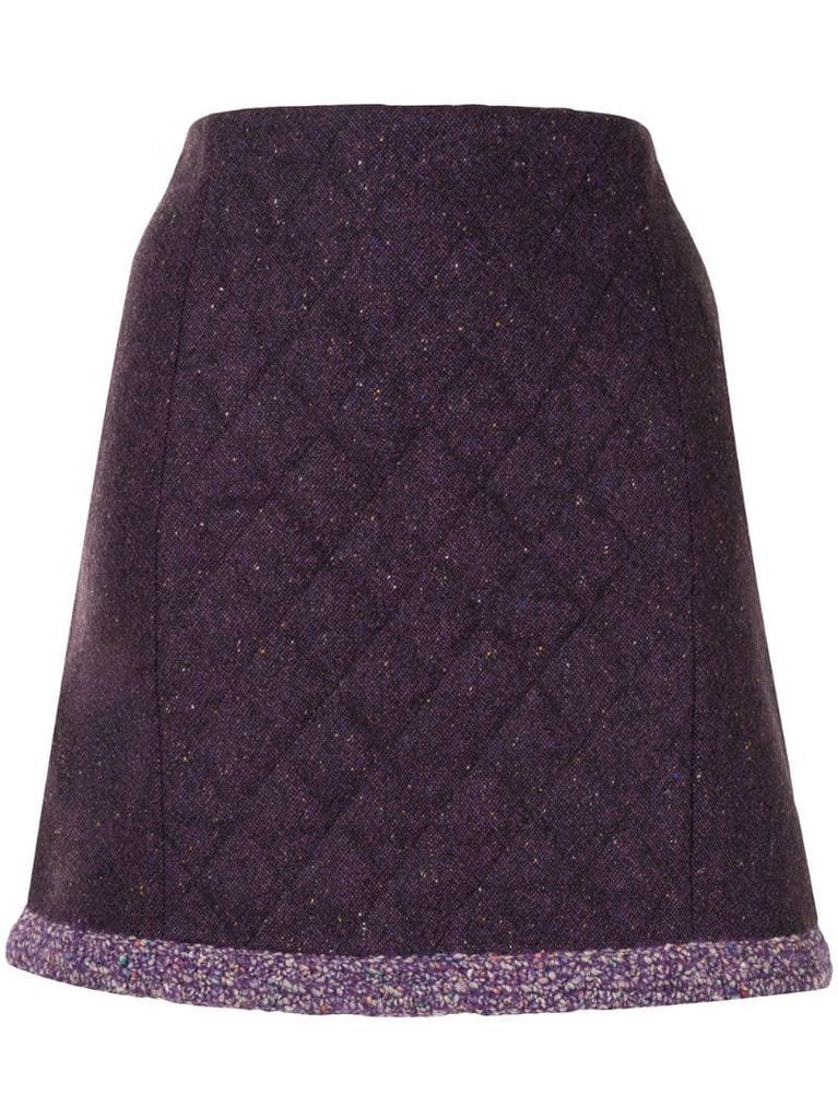 diamond-quilt mini skirt