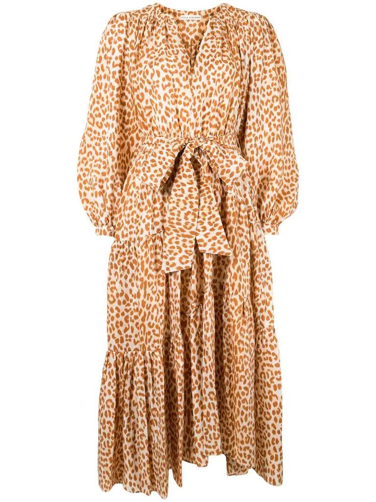 Dara leopard-print silk dress