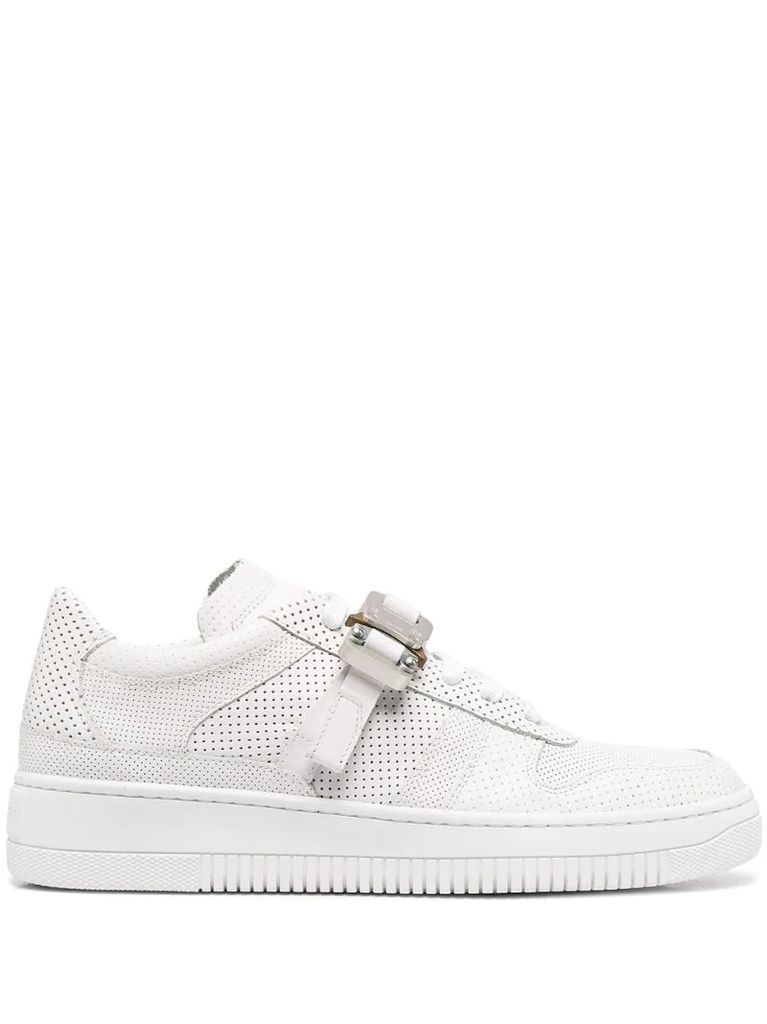 perforated buckled-detail sneakers