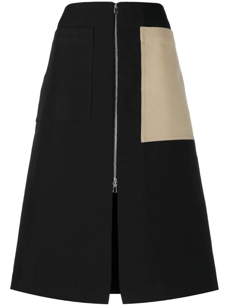 colour-block midi skirt