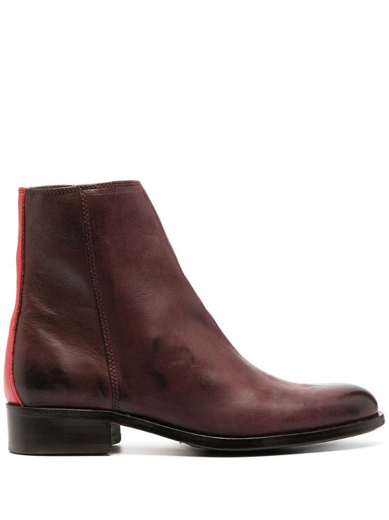 constrast trim ankle boots