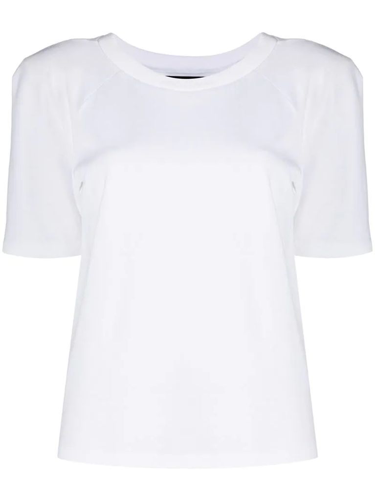 short-sleeved shoulder pads T-shirt