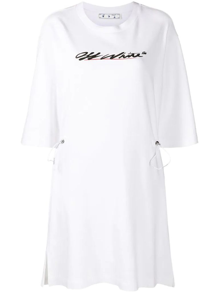 logo print shirt dress