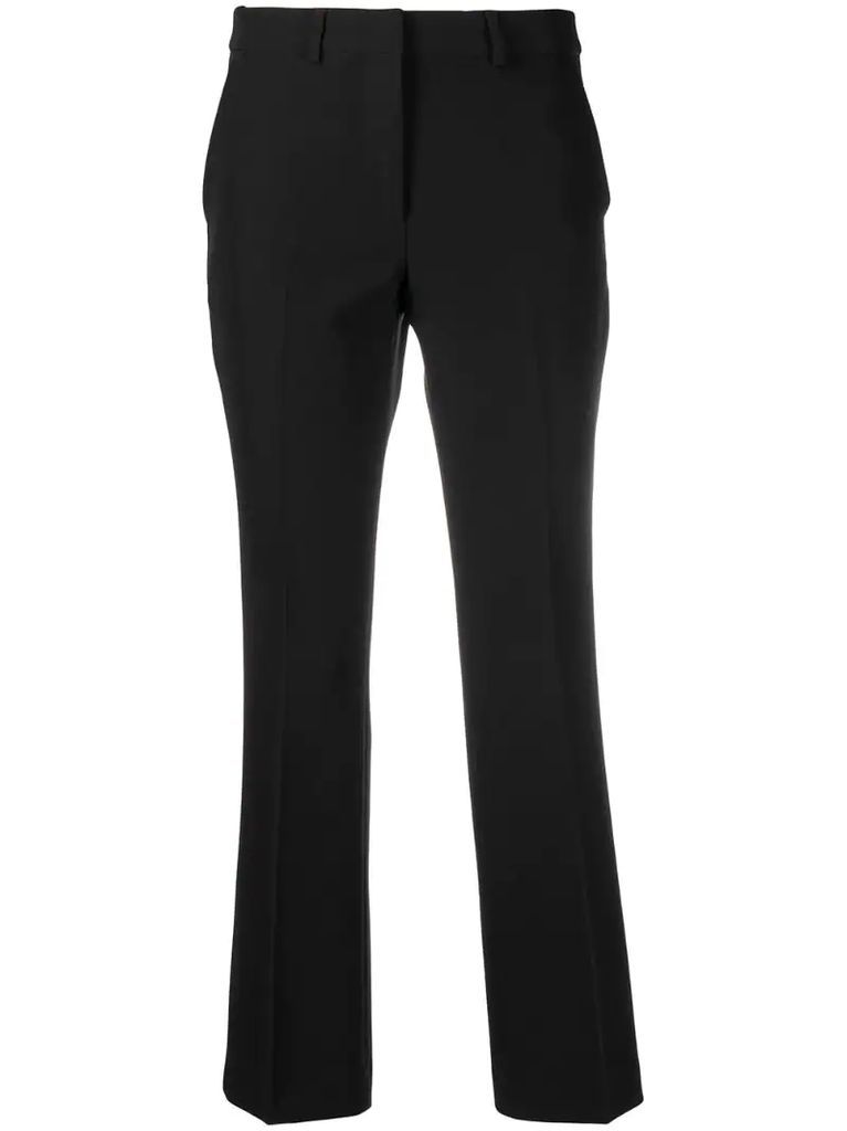 crop flared trousers