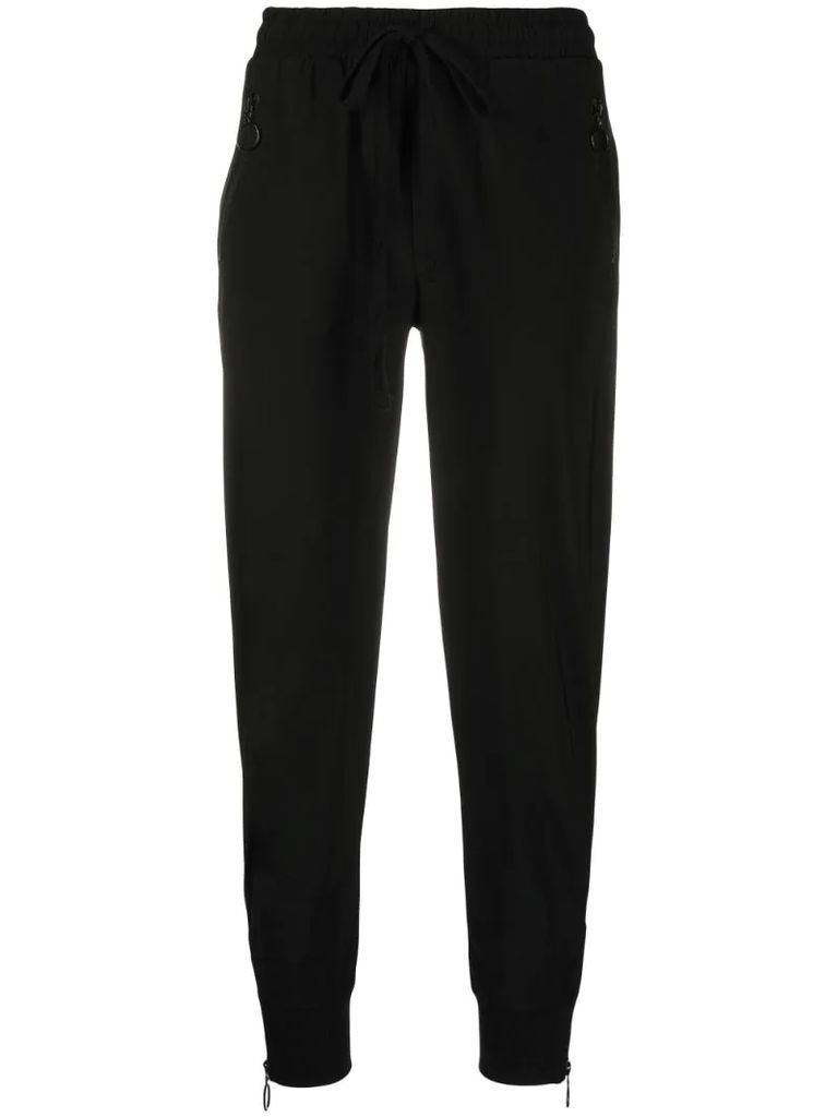 fitted drawstring track pants