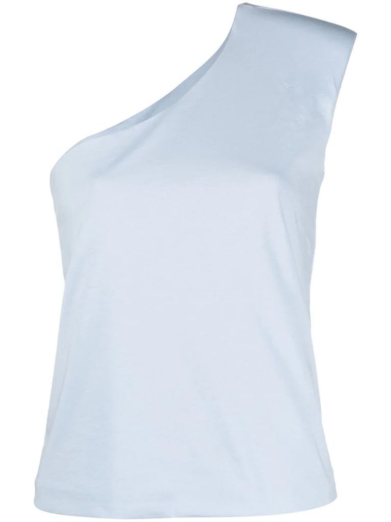 one-shoulder sleeveless top