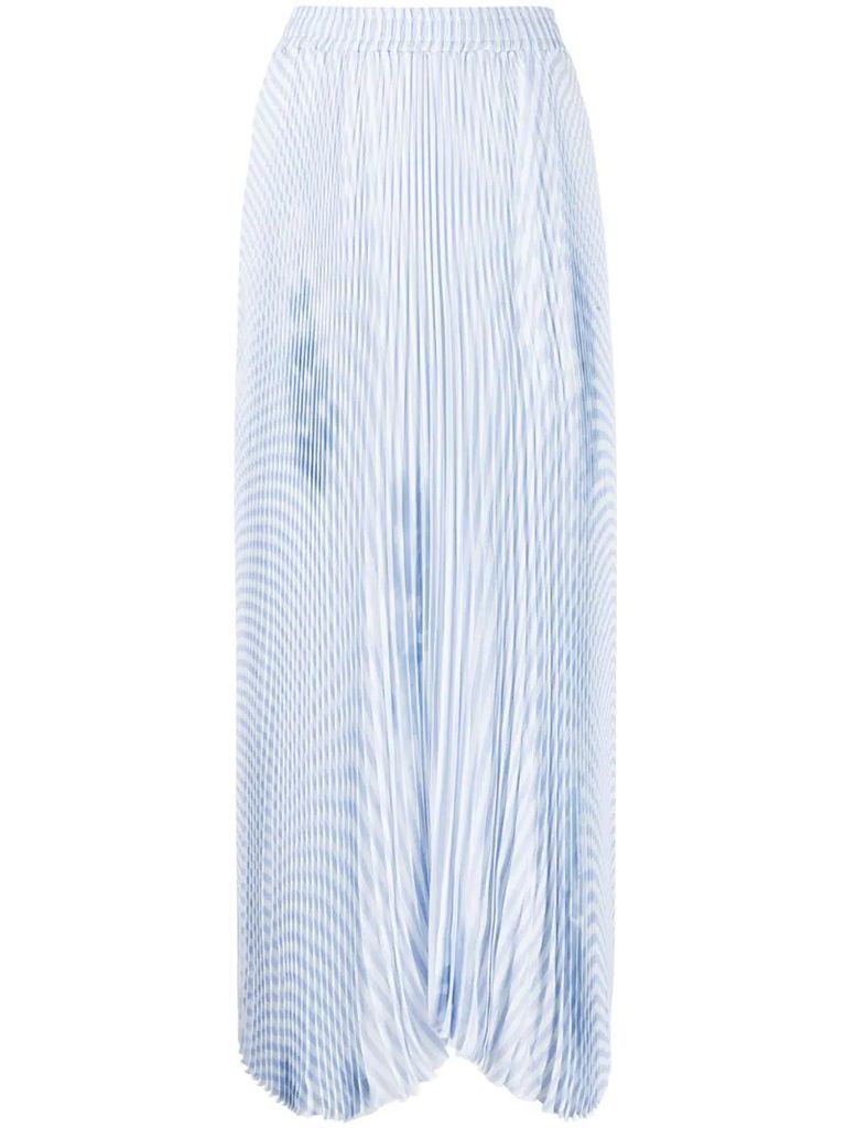 abstract-print pleated skirt