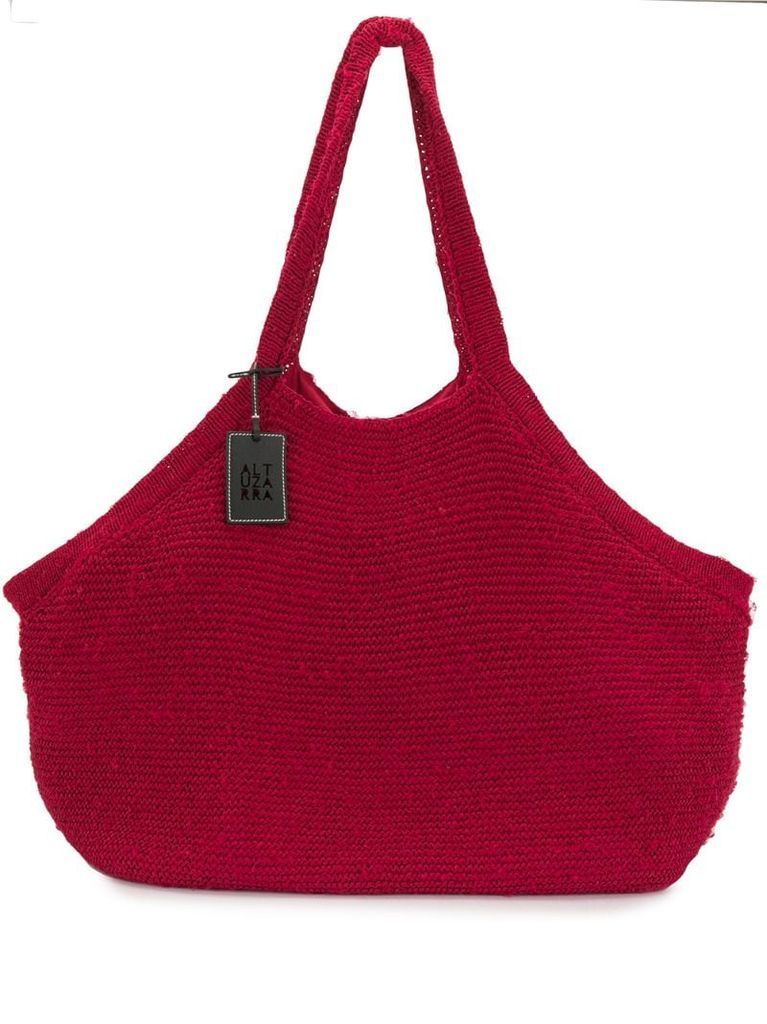 knitted tote bag