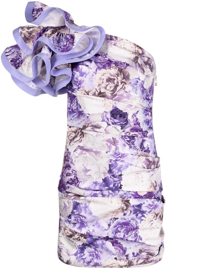 ruffled floral print dress