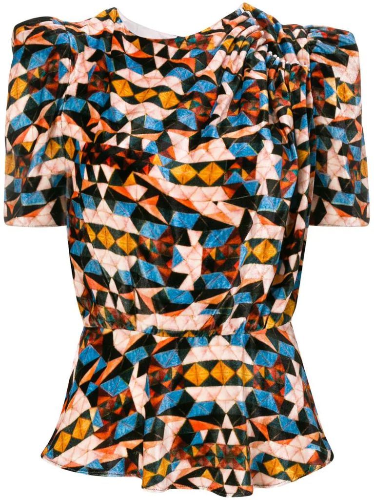 Udell geometric print blouse