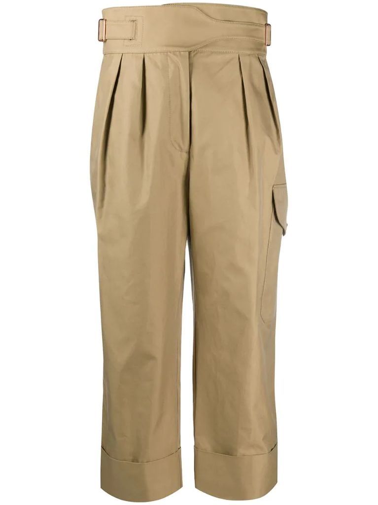 high waisted cropped trousers