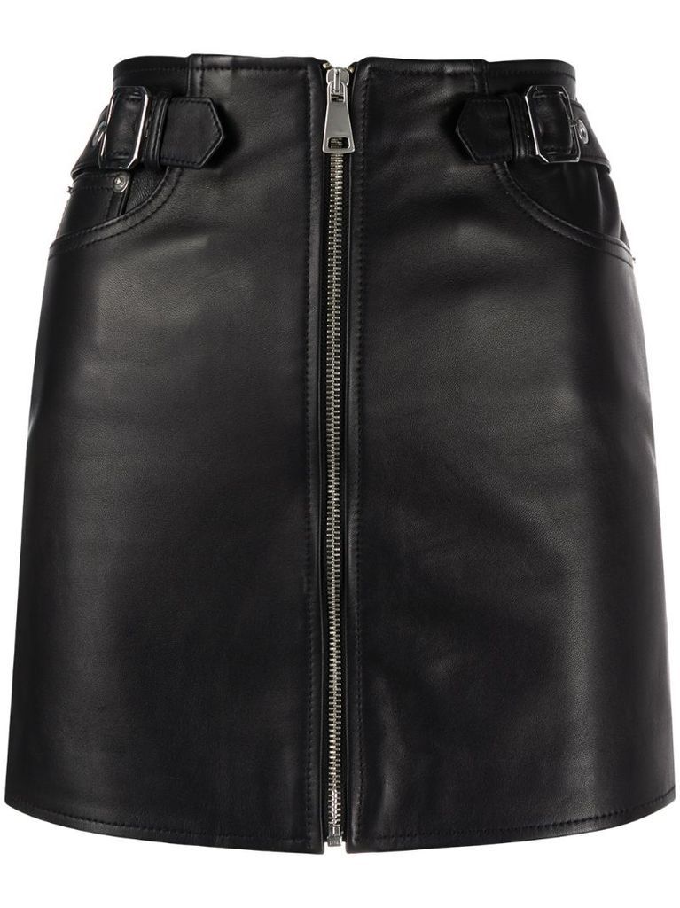 Leight leather mini skirt