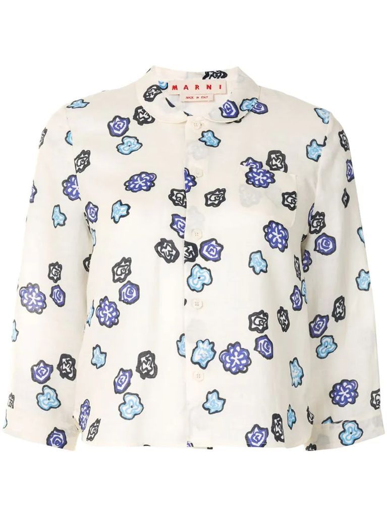 floral print cropped shirt