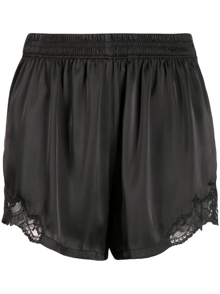 lace detail short shorts