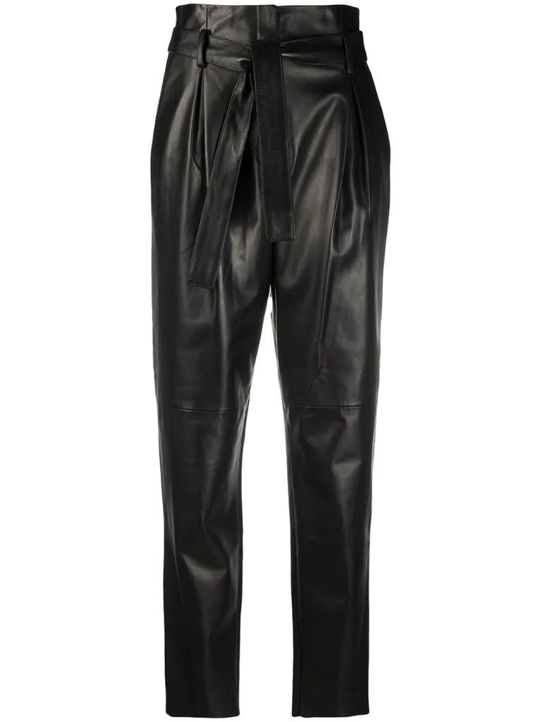 paperbag-waist tapered trousers