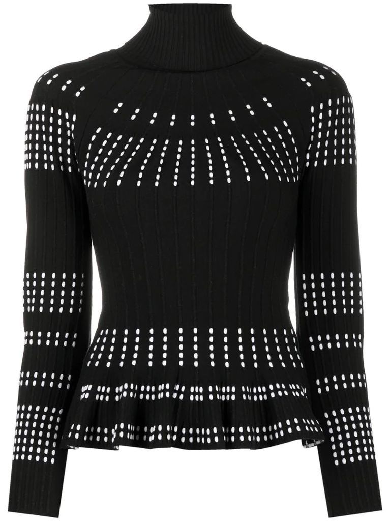 contrast stitch knitted top