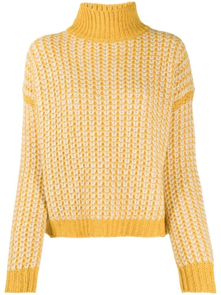 chunky-knit rib-trimmed jumper