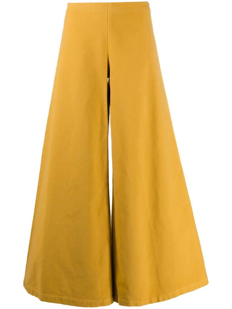 ankle length flared trousers