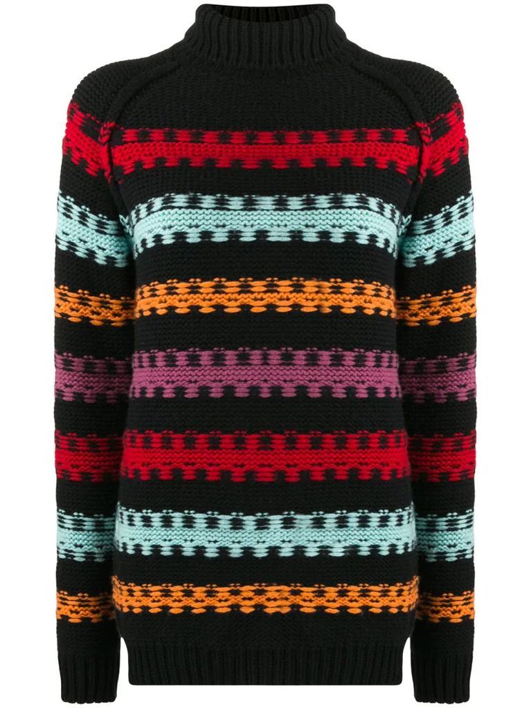 stripe-intarsia sweater