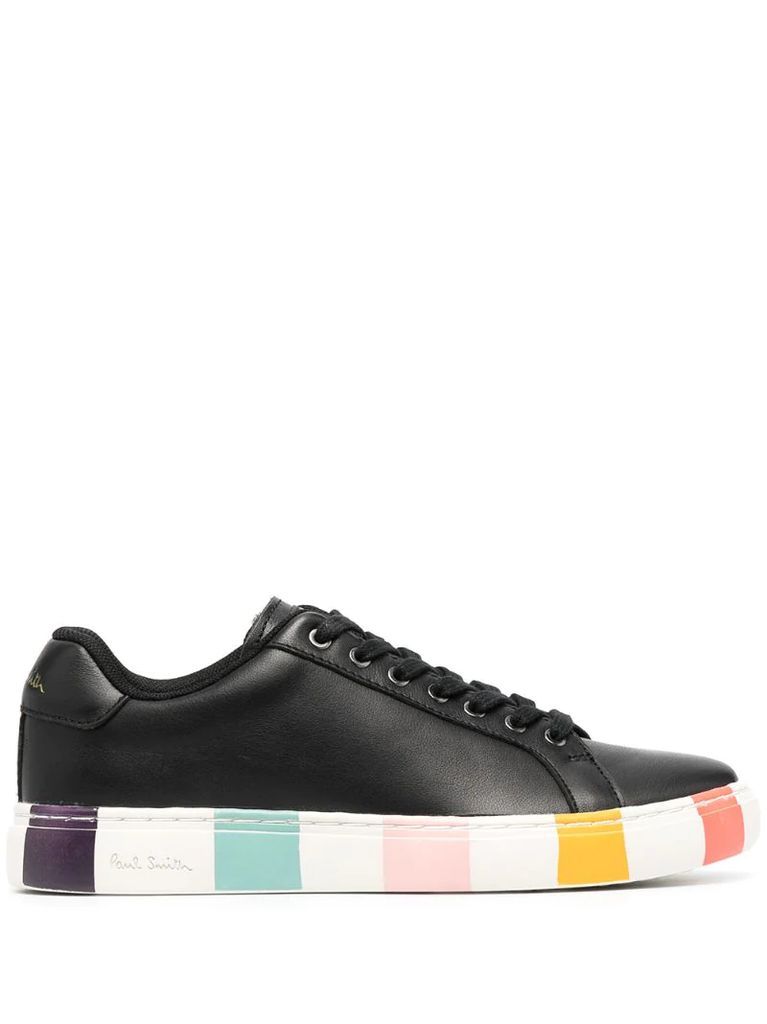 rainbow striped-sole sneakers