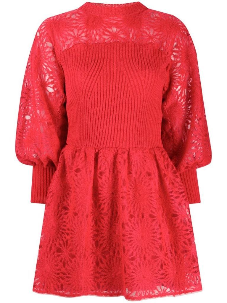long sleeve knitted midi dress