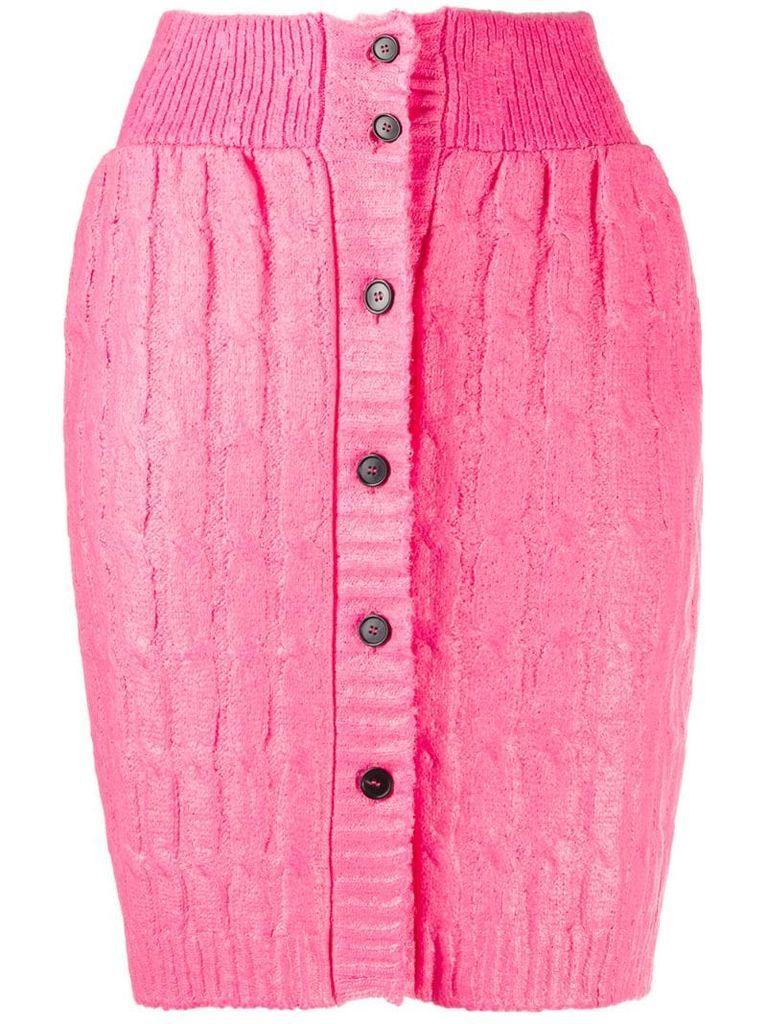cable-knit mini skirt