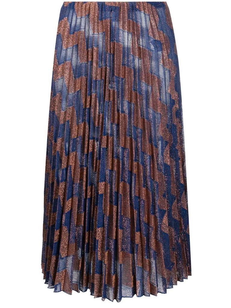 zigzag pleated skirt