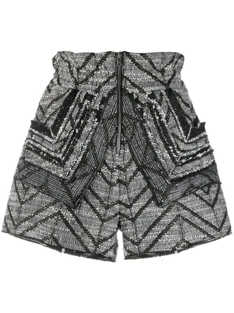 knitted high-waisted shorts