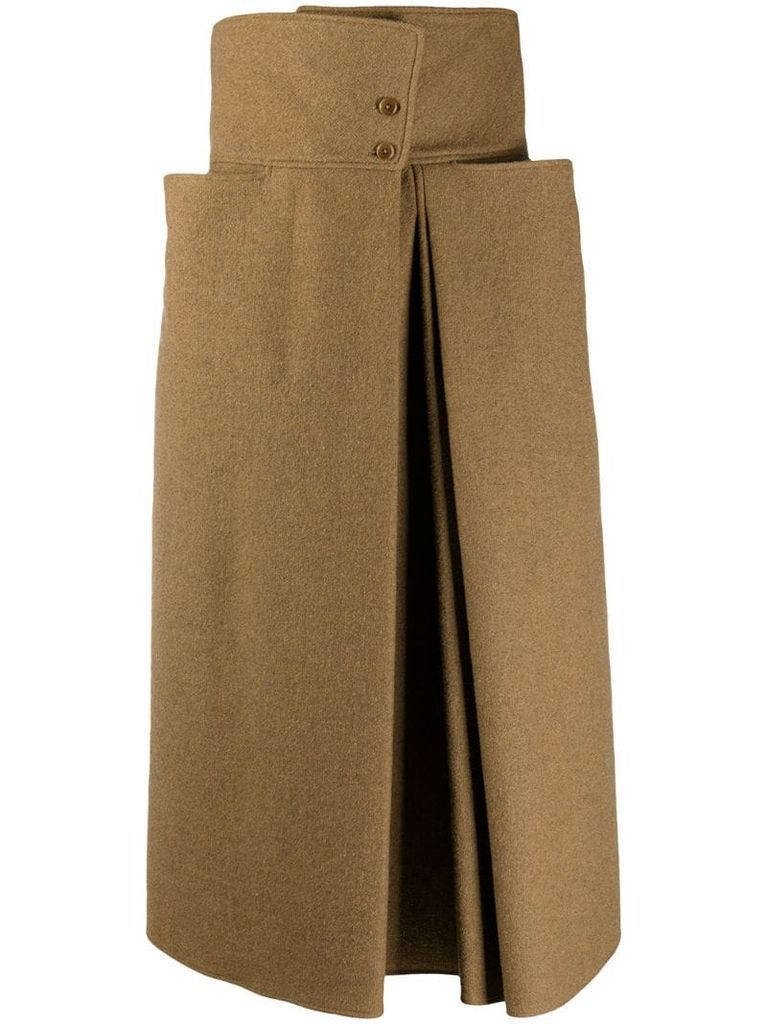 high-waisted side vent skirt
