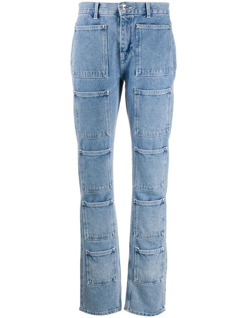 patch pocket jeans