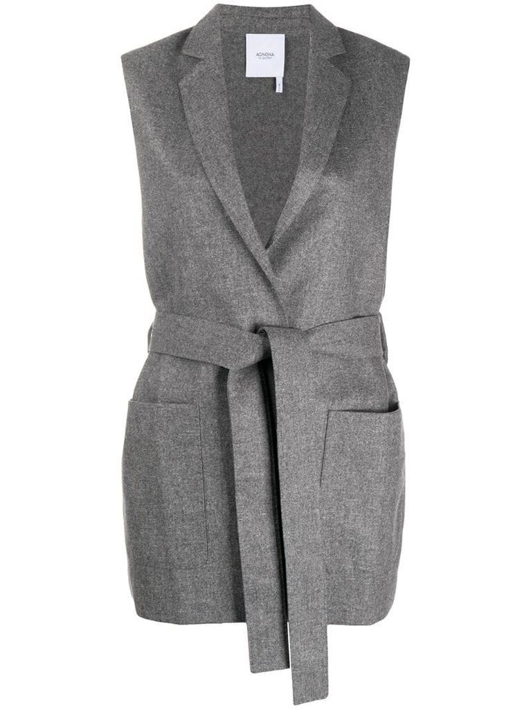 belted cashmere waistcoat