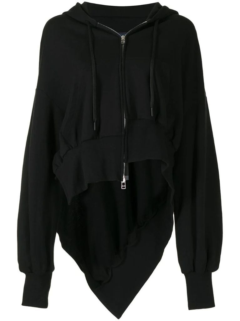 asymmetric zip-up hoodie