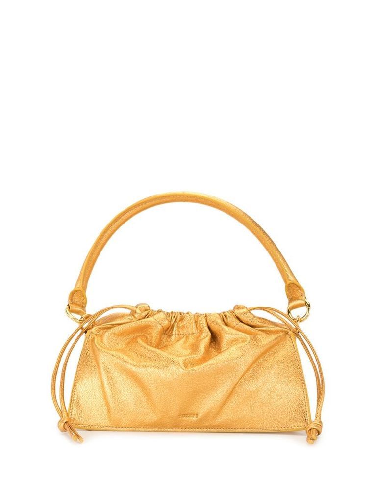 metallic ruched shoulder bag