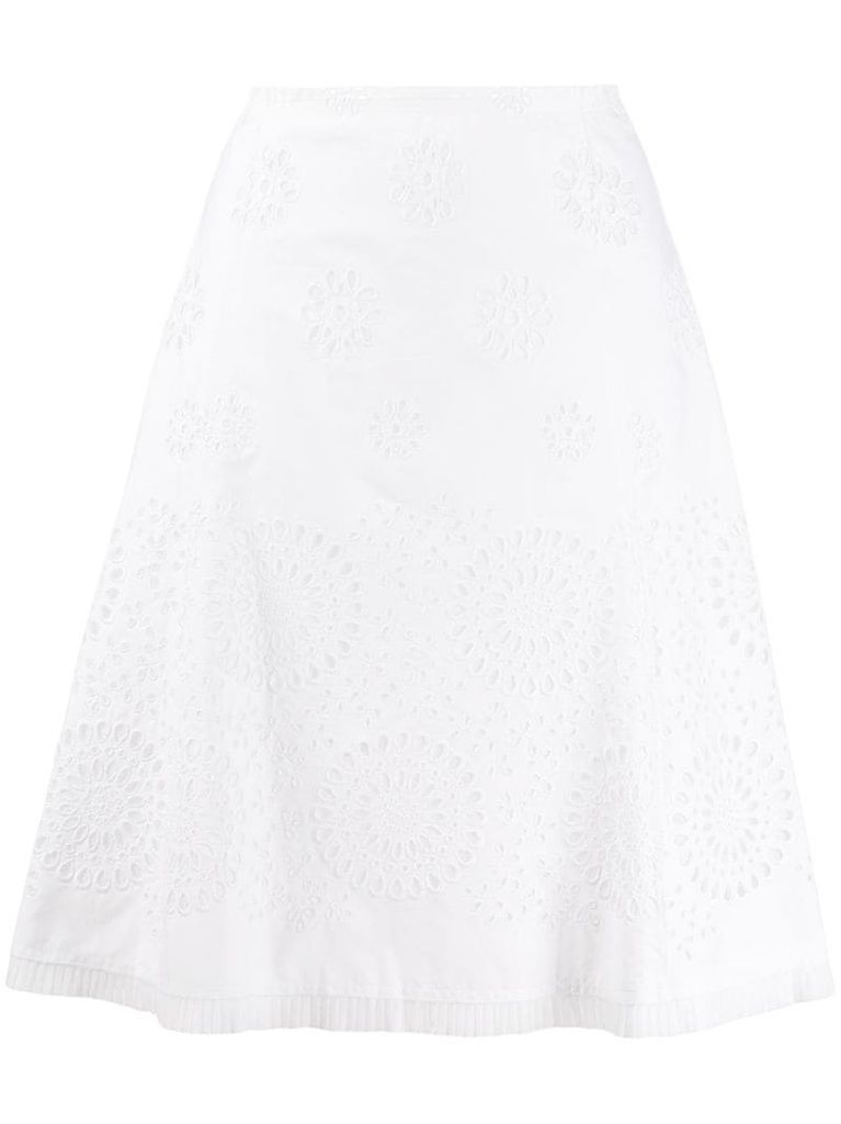 Broderia Anglaise A-line skirt