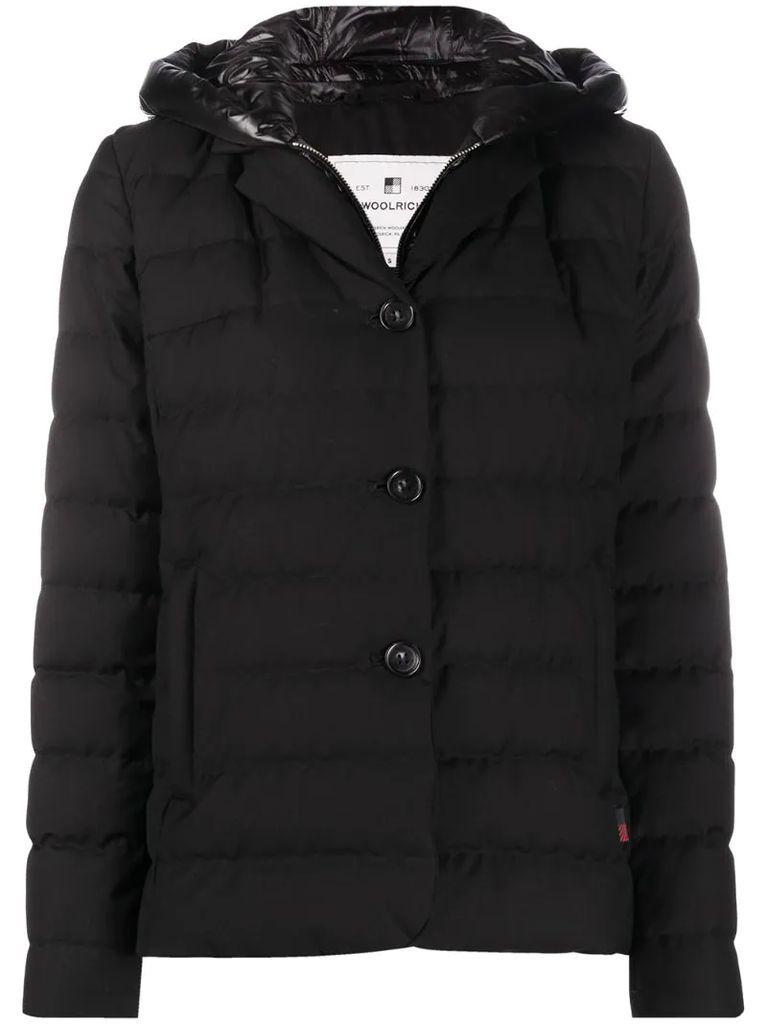 layered quilted down jacket