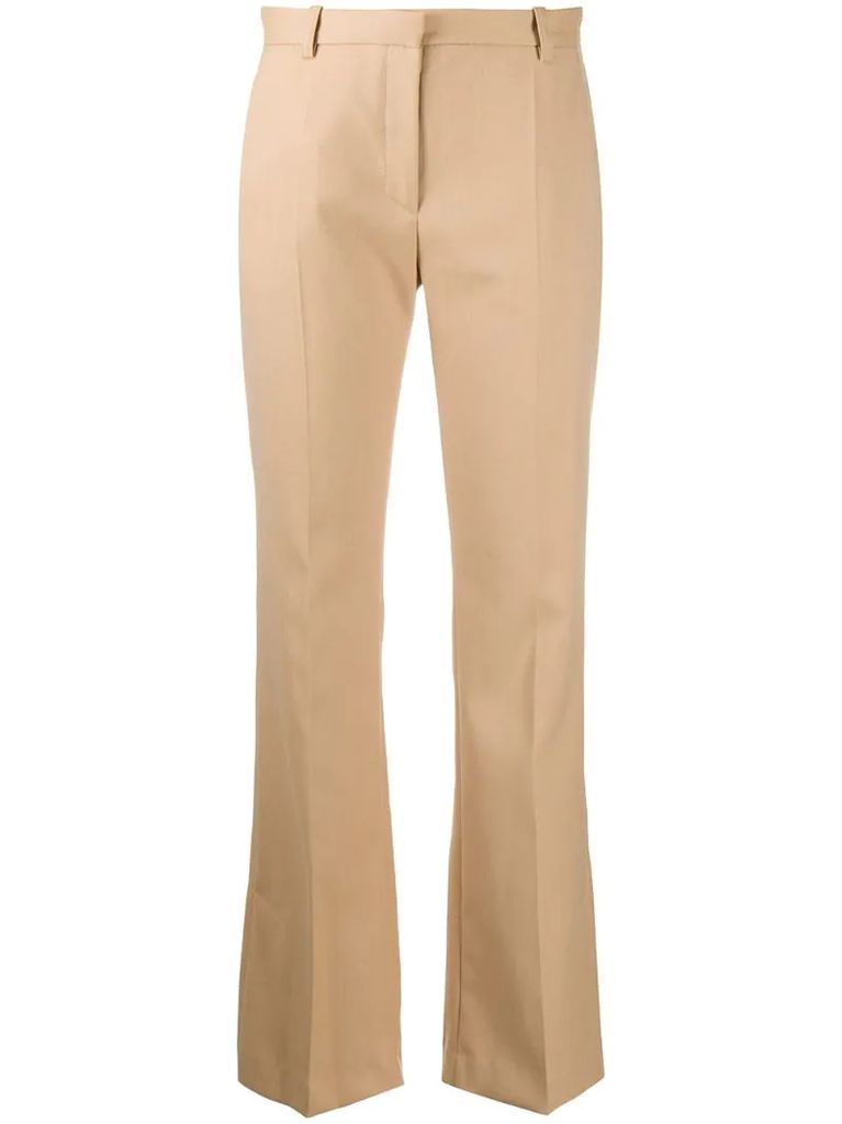 flared leg tailored trousers