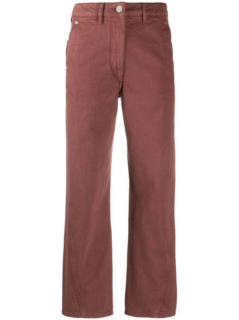 Twisted straight-leg trousers
