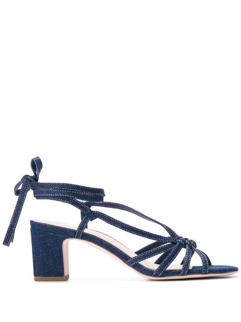 Libby Knotted Wrap Denim sandals