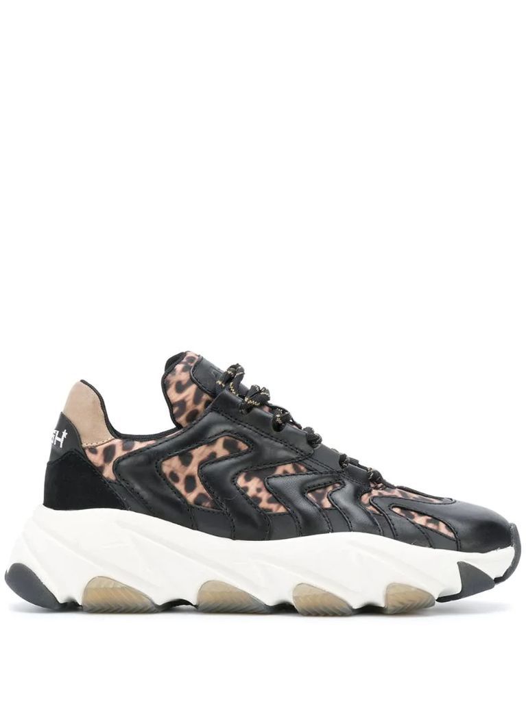 Extreme leopard-print chunky sneakers