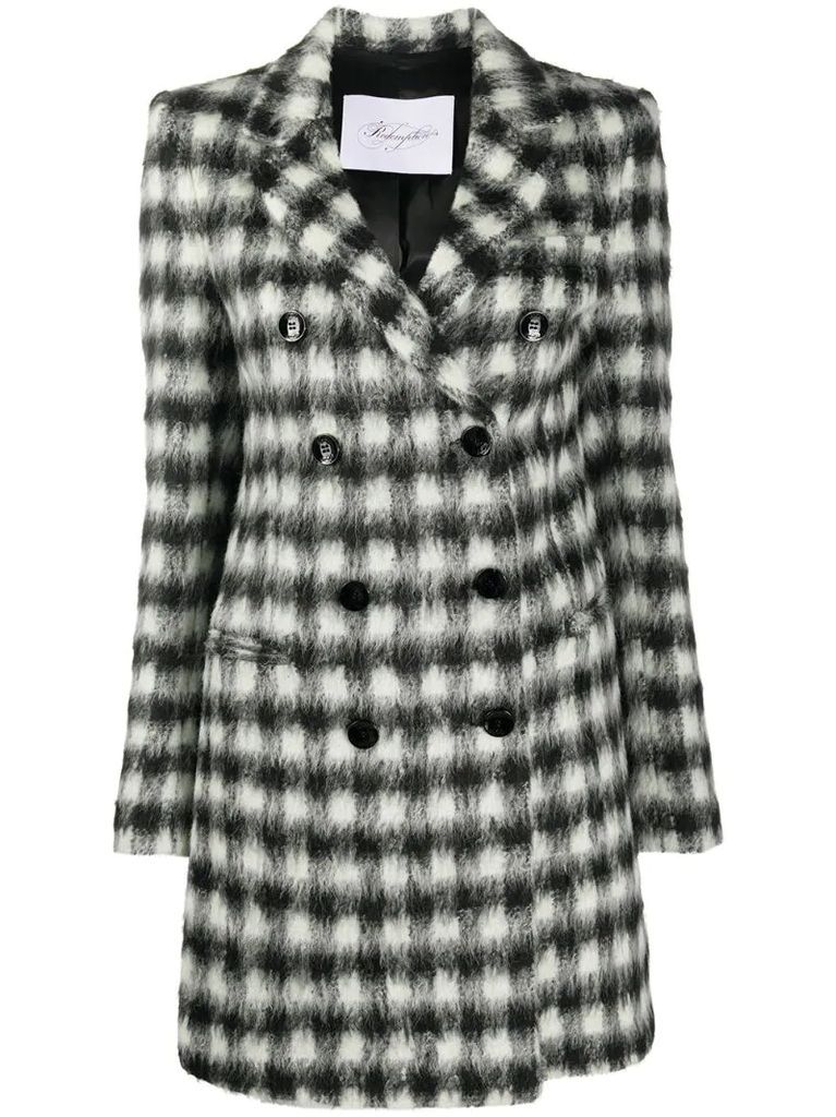 gingham check-print midi coat