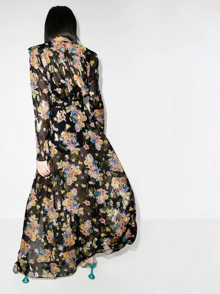 floral-print wrap maxi-dress