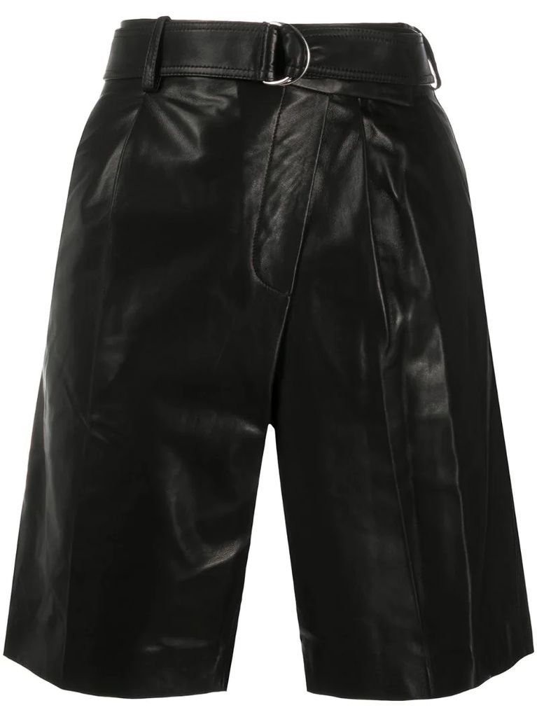 leather wrap shorts