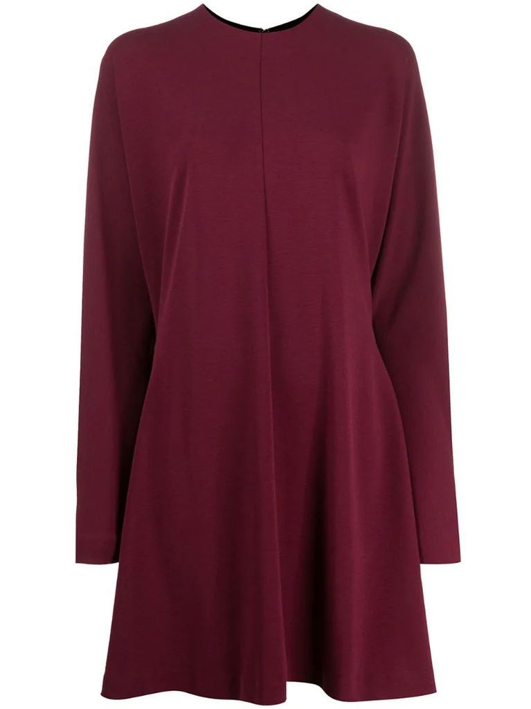 long-sleeved shift dress