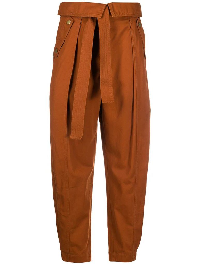 Rowen high-waisted cotton trousers