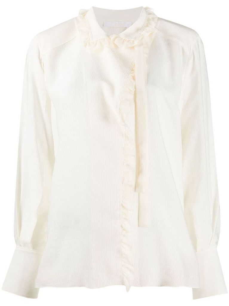 ruffle-trimmed blouse